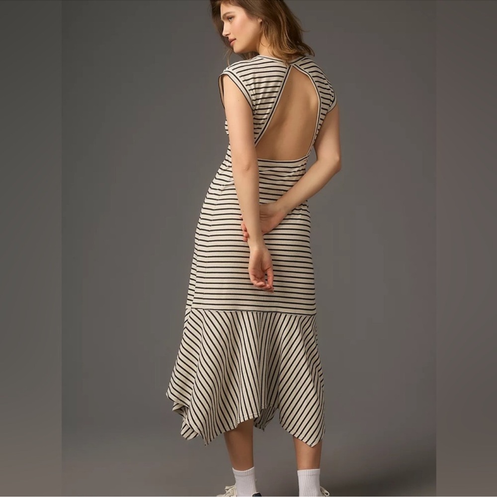 Anthropologie/ Daily Practice striped backless summer dress size Small